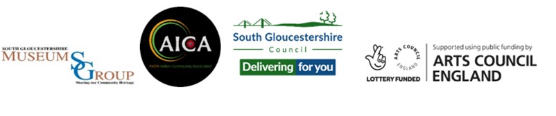 South Gloucestershire Museums Group, South Gloucestershire Council, Arts Council England Lottery Funded and AICA logos