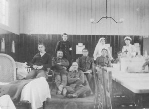 Patients inside a WW1 hospital