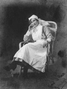 A nurse sat on a chair